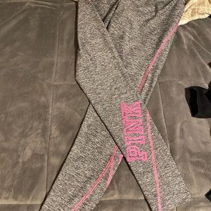 “Pink” gray leggings.